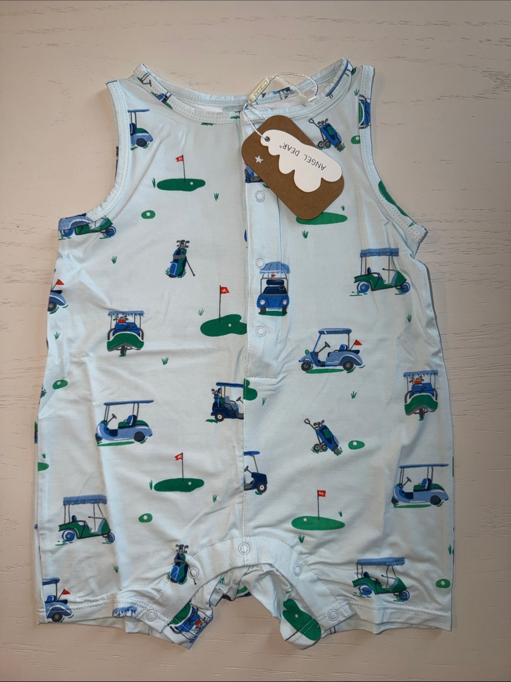 Angel Dear Vintage Golf Sleeveless Shortie Romper 12-18 months